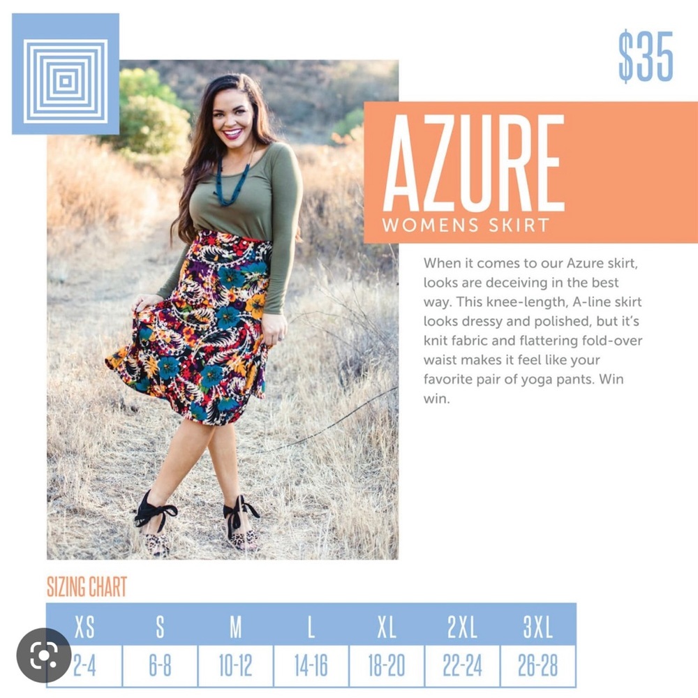 Lularoe Small royal blue Azure a-line skirt . NWT.thick knit. - Picture 2 of 2